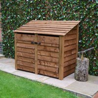 Rutland County Garden Furniture Ltd Cottesmore 4ft Log Store with Doors & Kindling Shelf, W150 cm, Brown