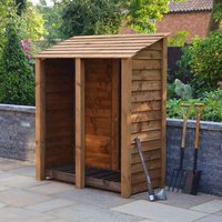 Rutland County Garden Furniture Ltd Cottesmore 6ft Log Store - L80 x W150 x H181 cm - Rustic Brown