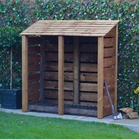 Rutland County Garden Furniture Ltd Hambleton 6ft Log Store - L80 x W180 x H181 cm - Rustic Brown