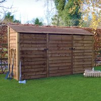 Rutland County Garden Furniture Ltd Empingham 6ft Log Store with Doors, L80 x W340 x H181 cm, Rustic Brown