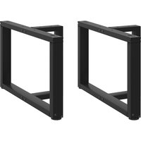 Berkfield Home Coffee Table Legs T-Shaped 2 pcs Black 70x25x(42-43) cm Steel