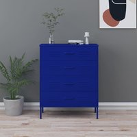 Berkfield Home Chest of Drawers Navy Blue 80x35x101.5 cm Steel
