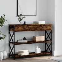 Berkfield Home Console Table Smoked Oak 100x28x75 cm Engineered Wood in Brown | Size: 100 x 28 x 75 cm