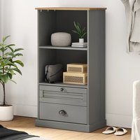 Berkfield Home Bookcase VIGO Grey 60x35x114.5 cm Solid Wood Pine