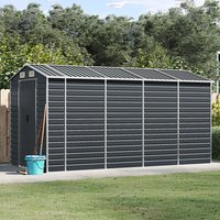 Berkfield Home Garden Shed Anthracite 191x385x198 cm Galvanised Steel in Black | Size: 191 x 385 x 198 cm