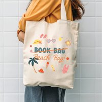 The Alphabet Gift Shop Teacher Book Bag Beach Bag in Cream