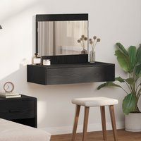 Berkfield Home Wall Hanging Dressing Table Black Oak 83x40x70 cm | Size: 83 x 40 x 70 cm