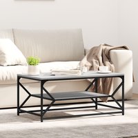 Berkfield Home Coffee Table with Shelf Grey Sonoma 90x50x40 cm Engineered Wood | Size: 90 x 50 x 40 cm