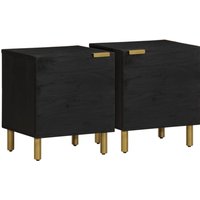 Berkfield Home Bedside Cabinet 2 pcs Black 40x33x46 cm Solid Wood Mango | Size: 40 x 33 x 46 cm