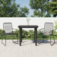 Berkfield Home 3 Piece Garden Dining Set Black PVC Rattan