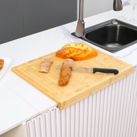 Xample Bamboo Counter Edge Chopping Board Kitcheb Secure Wooden Kitchen Cutting Boards in Brown