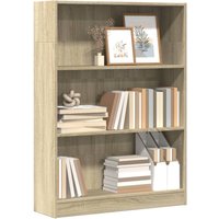 Berkfield Home Bookcase Sonoma Oak 80x24x109 cm Engineered Wood in Brown | Size: 80 x 24 x 109 cm