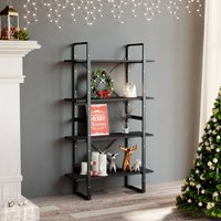 Berkfield Home 4-Tier Book Cabinet Grey 80x30x140 cm Engineered Wood | Size: 80 x 30 x 140 cm