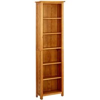 Berkfield Home 6-Tier Bookcase 52x22x180 cm Solid Oak Wood in Brown | Size: 52 x 22 x 180 cm