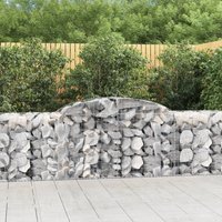 Berkfield Home Arched Gabion Baskets 11 pcs 300x50x80/100 cm Galvanised Iron in Silver