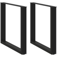 Berkfield Home Coffee Table Legs U-Shaped 2 pcs Black 80x(72-73) cm Steel