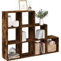 Berkfield Home Room Divider Bookcase 3-Tier Smoked Oak 137.5x29x103.5 cm Engineered Wood in Brown