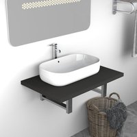 Berkfield Home Bathroom Wall Shelf for Basin Grey 60x40x16.3 cm
