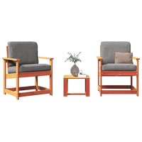 Berkfield Home 3 Piece Garden Lounge Set Wax Brown Solid Wood Pine