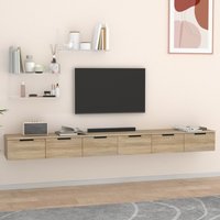 Berkfield Home Wall Cabinets 2 pcs Sonoma Oak 102x30x20 cm Engineered Wood in Brown | Size: 102 x 30 x 20 cm