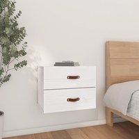 Berkfield Home Wall-mounted Bedside Cabinet White 50x36x40 cm | Size: 50 x 36 x 40 cm