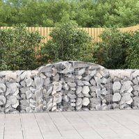 Berkfield Home Arched Gabion Basket 300x50x80/100 cm Galvanised Iron in Silver