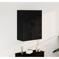 Berkfield Home Wall Mounted Cabinet in Black Oak, 69.5 x 34 x 90 cm, Made from Engineered Wood | Size: 69.5 x 34 x 90 cm