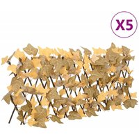 Berkfield Home Artificial Maple Leaf Trellis Expandable Orange 5 pcs 180x30 cm