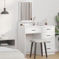 Berkfield Home White Dressing Table with Drawers - 50x41x140 cm | Size: 50 x 41 x 140 cm