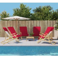 Berkfield Home Beach Towels 6 pcs Burgundy 60x135 cm Fabric 400 GSM in Red