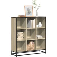 Berkfield Home Bookcase Sonoma Oak 97.5x33x107.5 cm Engineered Wood & Metal in Brown