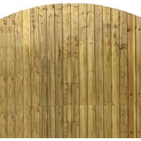 SHEDS AND FENCE LTD Feather Edge Fence Panel with Dome Top 6FT Length, 5FT Height in Brown
