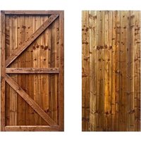 SHEDS AND FENCE LTD Pressure-Treated Feather Edge Wooden Gate - Ideal for Garden Entry in Brown