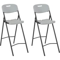 Berkfield Home Folding Bar Chairs 2 pcs HDPE & Steel White