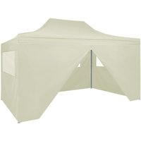 Berkfield Home Professional Folding Party Tent with 4 Sidewalls 3x4 m Steel Cream in Beige