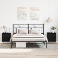 Berkfield Home Bedside Cabinets 2pcs Black Oak 40x35x50 cm Engineered Wood | Size: 40 x 35 x 50 cm