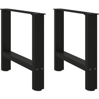 Berkfield Home Coffee Table Legs Black 2 pcs 60x(42-43) cm Steel