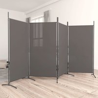 Berkfield Home 4-Panel Room Divider Anthracite 346x180 cm Fabric in Black