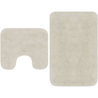 Berkfield Home Bathroom Mat Set 2 Pieces Fabric White