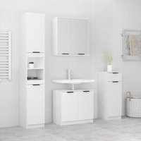 Berkfield Home 4 Piece Bathroom Cabinet Set White Engineered Wood