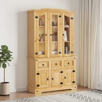 Berkfield Home Highboard Corona Brown 112x43x196 cm Solid Wood Mexican Pine | Size: 112 x 43 x 196 cm