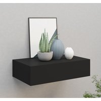 Berkfield Home Wall-mounted Drawer Shelf Black 40x23.5x10cm MDF | Size: 40x23.5x10 cm