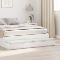 Berkfield Home Bedside Tables White Engineered wood 150 x 36.5 x 16.5 cm Drawers