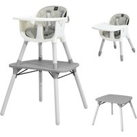 Costway 4-in-1 Convertible Baby Highchair Infant High Dining Chair in Grey