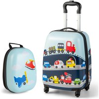 Costway 2Pcs 12" 16" ABS Kids Suitcase Backpack Luggage Set School Travel Lightweight