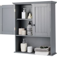 Costway Wall Mounted Bathroom Storage Cabinet Medicine Cabinet in Grey