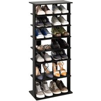 Costway 7 Tiers Double Shoe Rack Entryway Tall Display Shelf Vertical Corner Shoe Stand Shelf for 14 in Black