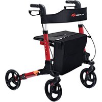 Folding Rollator Walker Aluminum Rolling Walker Safety Mobility Aid Wheelchair