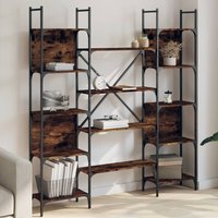 Berkfield Home Bookshelf Smoked Oak 155.5x24x166.5 cm Engineered Wood in Brown