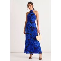 Floral Occasion Halter Maxi Dress
